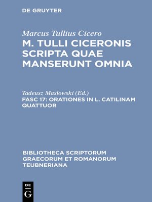 cover image of Orationes in L. Catilinam quattuor